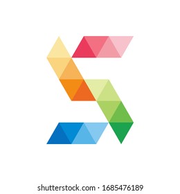 Monogram Letter S Geometric Triangle Square Business Company Stock Vector Logo Design Template