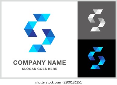 Monogram Letter S Geometric Triangle Business Company Stock Vector Logo Design Template