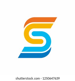 Monogram Letter S Infinity Circle Business Company Stock Vector Logo Design Template