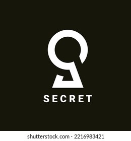 monogram letter s logo with keyhole.secret logo vector template design