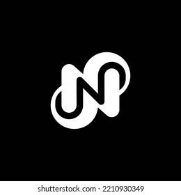 Das Monogramm ist der Buchstabe S und N. Elegant und umrissen.