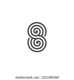El monograma es la letra S y la espiral. Elegante y contundente.