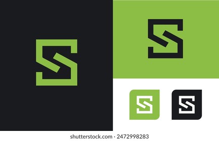 Monogram Letter S  Square Space Business Company Vector Logo Design Template.