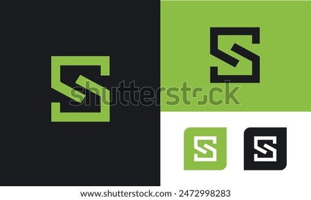 Monogram Letter S  Square Space Business Company Vector Logo Design Template.