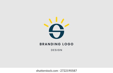 Logotipo de la luz del sol de la letra S del monograma