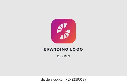 Logotipo de la luz del sol de la letra S del monograma