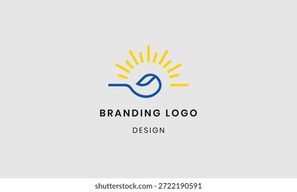 Logotipo de la luz del sol de la letra S del monograma