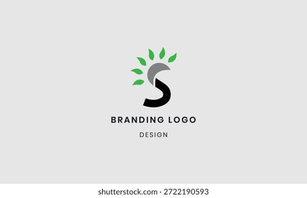 Logotipo de la luz del sol de la letra S del monograma