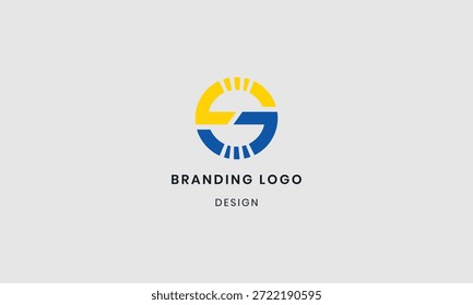 Logotipo de la luz del sol de la letra S del monograma
