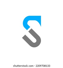 The monogram is the letter S and U. Elegant and outline.