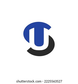 The monogram is the letter S and U. Elegant and outline.