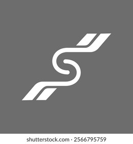 The monogram is the letter S and wing. Elegant and outline.