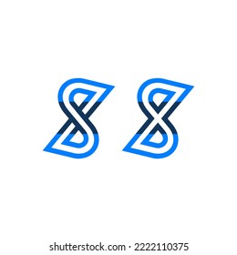 Das Monogramm ist der Buchstabe S und X. Elegant und umrissen.