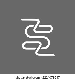 The monogram is the letter S and Z . Elegant and outline.