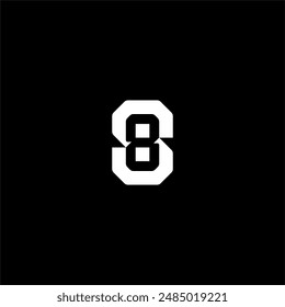 monogram letter S8 or 8s logo concept vector icon