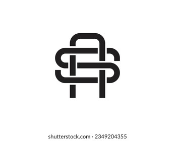 monogram letter SA or AS logo design