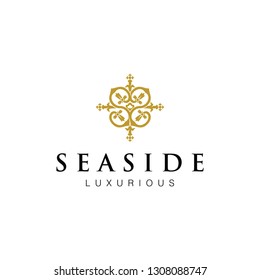 Monogram of letter SS classic tropical logo design