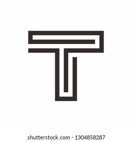 Monogram Letter T Business Company Vector Logo Design