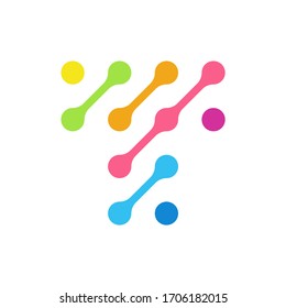 Monogram Letter T Circle Business Company Vector Logo Design