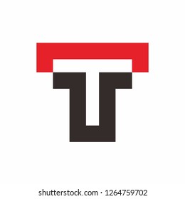 Monogram Letter T Geometric Square Business Company Vector Logo Design
