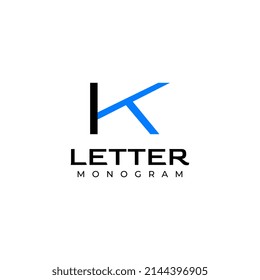 logotipo de letra de monograma t k