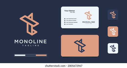 Monogram letter t logo design templates.