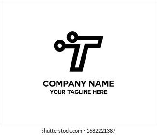 monogram letter T logo vector