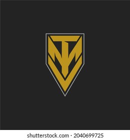 Monogram Letter T M V, Geometric Logo T M V, Pentagon Shield Logo Design