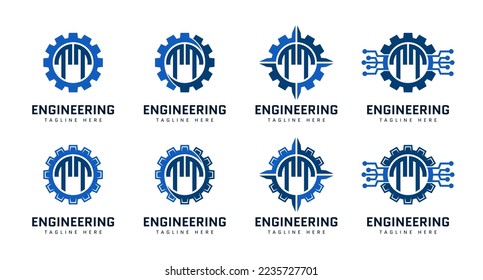 Monogram letter T on gear. Perfect for engineer, industrial, construction, automotive and technology logos