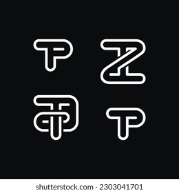 Das Monogramm ist der Buchstabe T P, T Z und TD. Umfassend und elegant.