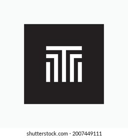 Monogram letter T square logo design inspiration vector template
