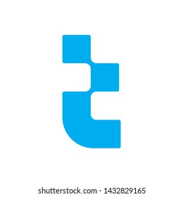 Monogram Letter T Square Pixel Business Company Stock Vector Logo Design Template