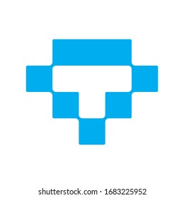 Letra monograma T cuadrado Pixel Business Company Stock Vector Plantilla de diseño