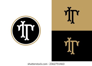 Monogram letter IT or TI with interlock, vintage, classic style good for brand, clothing, apparel, streetwear, baseball, basketball, football and etc