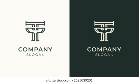 Vector de Plantilla de diseño de logotipo TP o PT de letra monograma