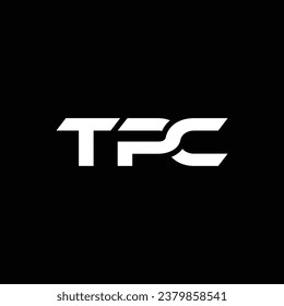 Monogram Letter TPC Logo Design. Black and White Logo. Usable for Business Logos. Flat Vector Logo Design Template