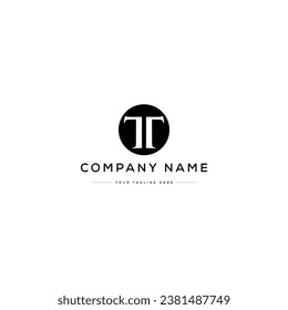 Monogram Letter TT Logo Design. Black and White Logo. Usable for Business Logos. Flat Vector Logo Design Template