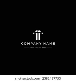 Monogram Letter TT Logo Design. Black and White Logo. Usable for Business Logos. Flat Vector Logo Design Template