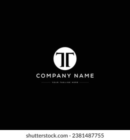 Monogram Letter TT Logo Design. Black and White Logo. Usable for Business Logos. Flat Vector Logo Design Template