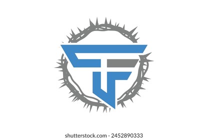 monogram letter TU fitness emblem logo design template