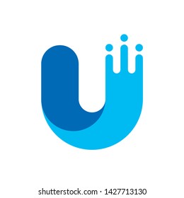 Monogram Letter U Circle Business Company Vector Logo Design