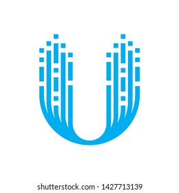 Monogram Letter U Circle Business Company Vector Logo Design