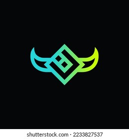 The monogram is the letter U and hornet. Elegant and outline.