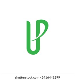 Monogram letter U and P in green for company logo