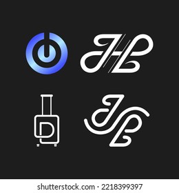 The monogram is the letter U power J-H-L J-SB and P. Elegant and outline.