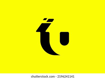 Monogram letter U with UP symbol neatly packed in negative space area
