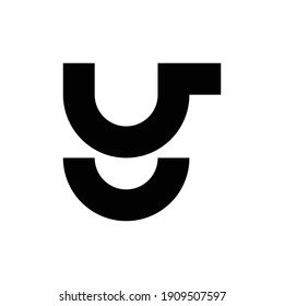monogram letter UG or GU logo in a simple and modern style