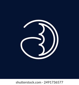 The monogram is the letter a and umbrella. Elegant and unique.