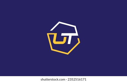 monogram letter UT logo design . Letter UT initials logo . Letter UT logo design template