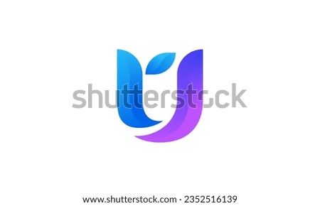 monogram letter UT logo design . Letter UT initials logo . Letter UT logo design template